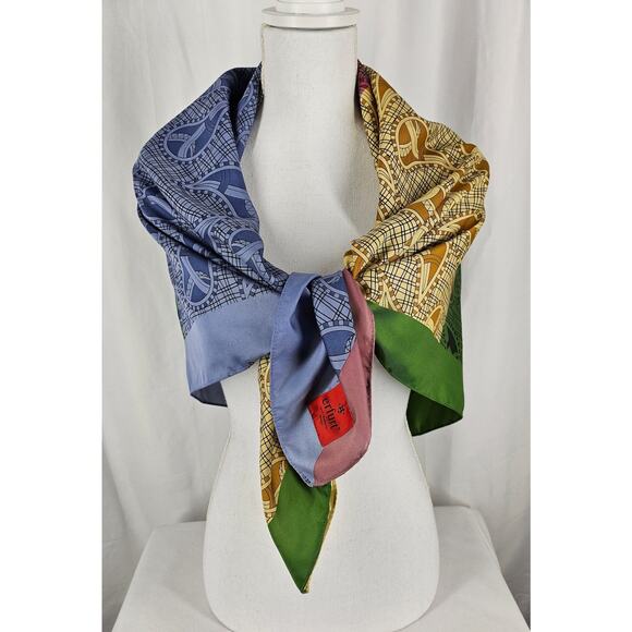 ERFURT TUCHER WOMEN'S 100% SILK SCARF RED/BLUE/YELLOW/GREEN PAISLEY PATTERNS - Picture 2 of 6